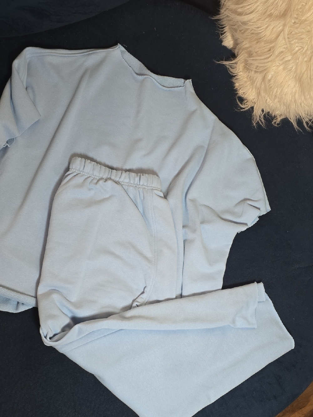 Light Blue Cozy Lounge Set - Top & Pants
